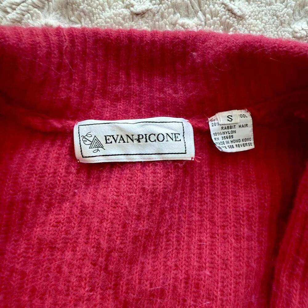 Red‎ vintage lambswool cardigan with a preppy touch cardigan - Picture 3 of 8